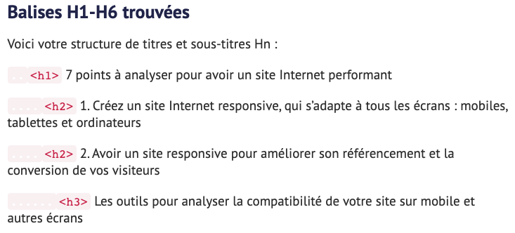 Webrankinfo permet d'analyser gratuitement vos balises titres en référencement 