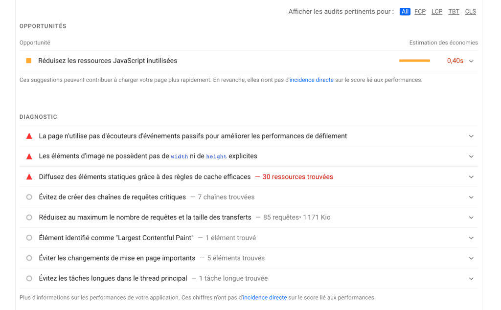 Analyse SEO Google PageSpeed Insights 2