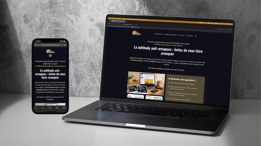 site internet de formation à la sécurité numérique fait avec Systeme.io